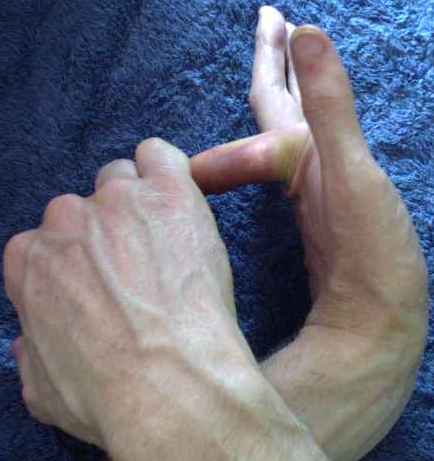 Backward arch : index finger : third knuckle